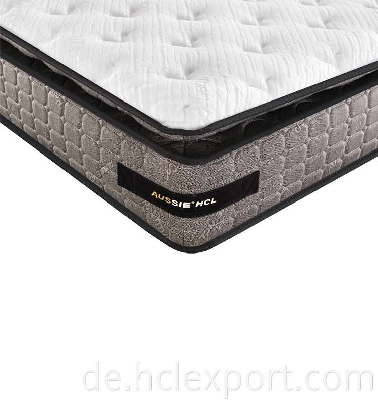 Honeymoon Springwell Luxury Latex Memory Foam Super Einzelbett gebraucht Bambus Kissen Top -Taschen -Frühling Matratze mit guter Qualität